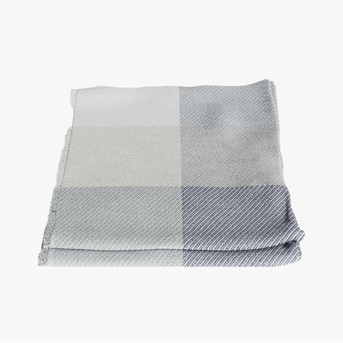 Outer Bug Shield Outdoor Throw Blanket w/Insect Shield Repellent Gear Technology- Lightweight Insect-Repellent Outdoor Blanket, Camping, Picnic & Beach Blanket, Stone Gray Buffalo Plaid, 50" W x 60"-Ruum Studio Home