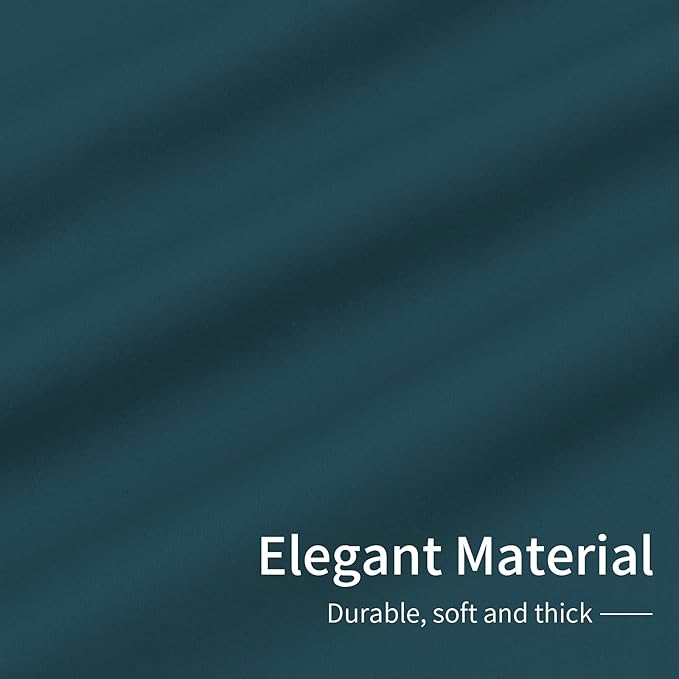 Easy-Going Blackout Curtains for Bedroom, Solid Thermal Insulated Grommet and Noise Reduction Window Drapes, Room Darkening Curtains for Living Room, 2 Panels(42x72 in, Peacock Blue)-Ruum Studio Home