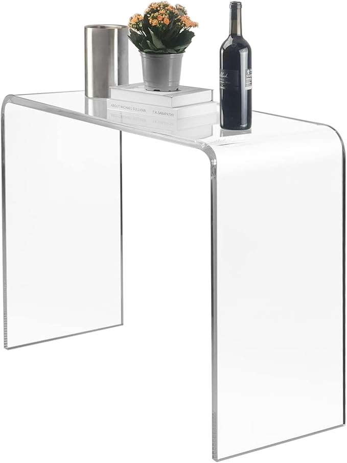 Acrylic Console Table, 37.5” L Thick Modern Entryway Table for Hallway, Living Room, Clear Acrylic Desk, 37.5” W x 29.25” H x 15.25” D, 220LBS Weight Capacity.-Ruum Studio Home