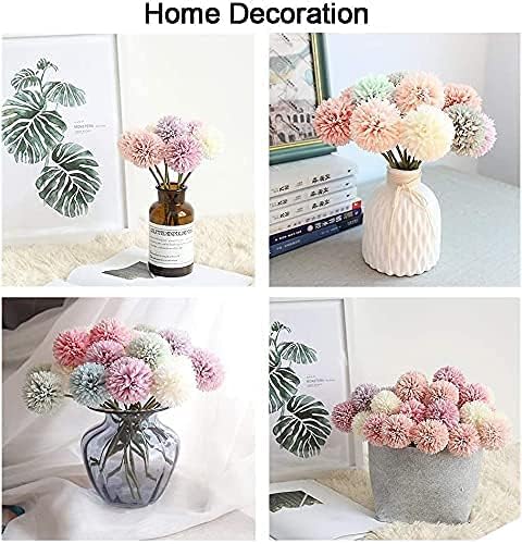 Kimura's Cabin 20Pcs Fake Chrysanthemum Artificial Silk Ball Flower Faux Mums Flowers Bouquets for Wedding Party Home Kitchen Table Decor DIY Decoration (Dark Pink)-Ruum Studio Home