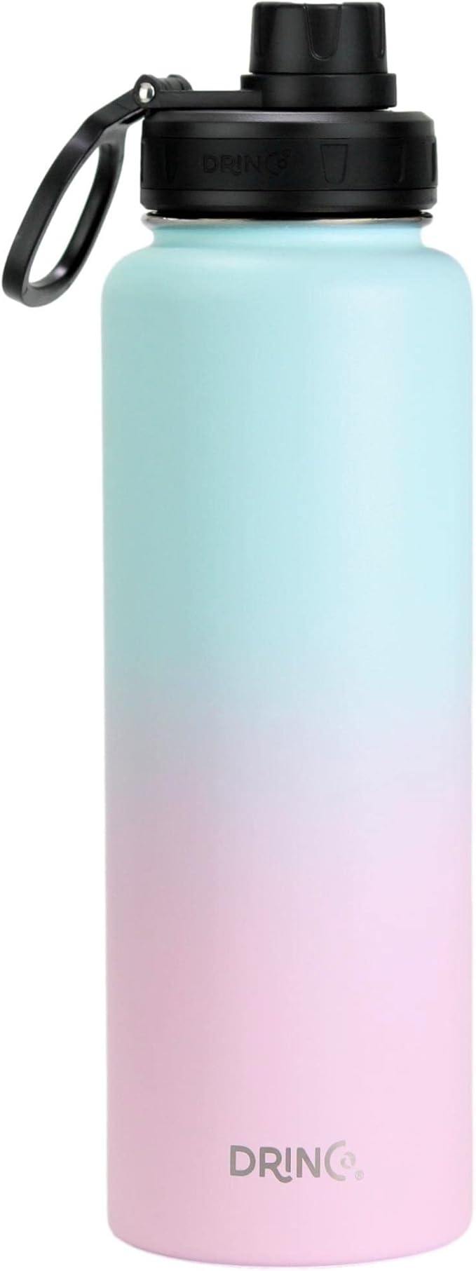 DRINCO Stainless Steel Water Bottle Spout Lid Vacuum Insulated Double Wall Water Bottle Wide Mouth (40oz 32oz 22oz 18oz 14oz) Leak Proof Keeps Cold or Hot (40 oz, 40oz Macaron)-Ruum Studio Home