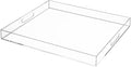 Clear Rectangular 18x20 Inches Acrylic Ottoman Tray Decorative Serving Tray with Cutout Handles Organizer Tray on Coffee Table Countertop Big Breakfast Bed Tray Living Room Appetizer Serving Food-Ruum Studio Home