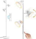 White Floor Lamp, 36W Modern Dimmable Standing Lamp 2700-6500K, 3 Rotatable LED Lights Reading Tall Lamp, Touch & Remote Control Floor Lamps for Living Room Bedroom Office-Ruum Studio Home
