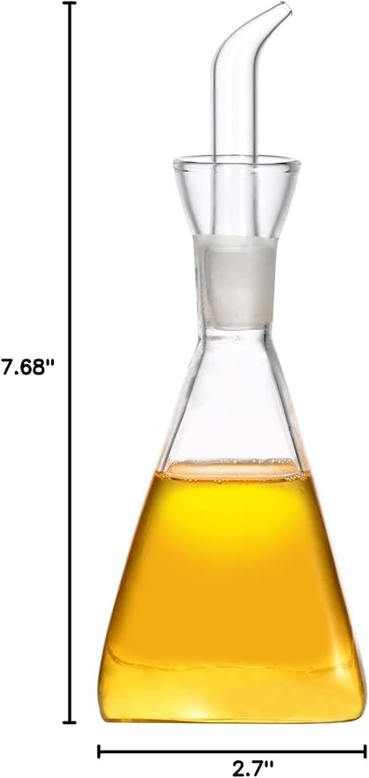 ELETON Olive Oil Dispenser Borosilicate Glass Bottle - 8 oz 250ml Non Drip Dispenser - Leak Proof Pourer Vinegar Drizzler Cruet - Easy Clean Drip Free Bottles for Kitchen-Ruum Studio Home