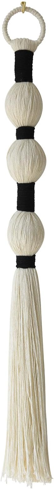 Macrame Wall Hanging Boho Wall Decor Small Sphericity Cotton Textile Tassel Hanging Fiber Yarn Art for Living Room Bedroom 27'' L x 2.3'' W-Ruum Studio Home