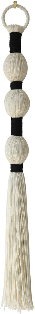Macrame Wall Hanging Boho Wall Decor Small Sphericity Cotton Textile Tassel Hanging Fiber Yarn Art for Living Room Bedroom 27'' L x 2.3'' W-Ruum Studio Home