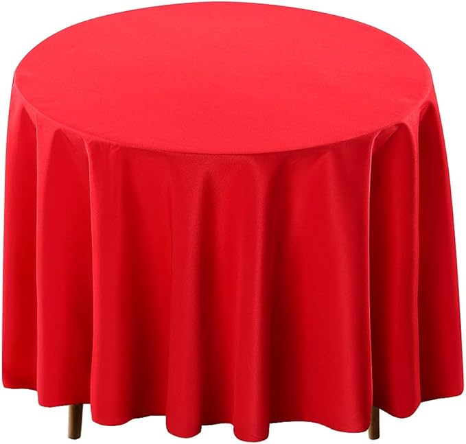 Surmente Red Tablecloth for Round Tables, 90-inch Round Table Cloths for Weddings, Banquets, or Restaurants-Ruum Studio Home