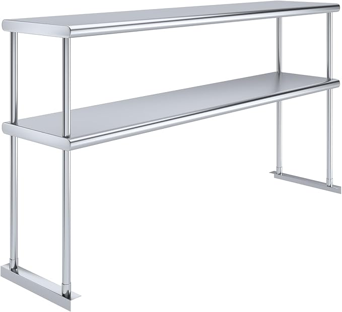 AmGood Double OverShelf Stainless Steel NSF - Many (60" Long x 14" Deep)-Ruum Studio Home