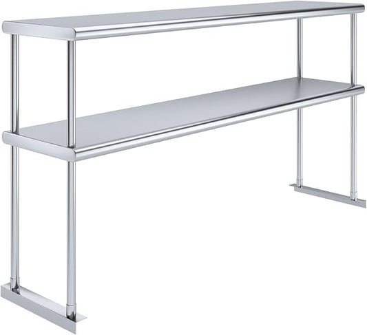 AmGood Double OverShelf Stainless Steel NSF - Many (60" Long x 14" Deep)-Ruum Studio Home