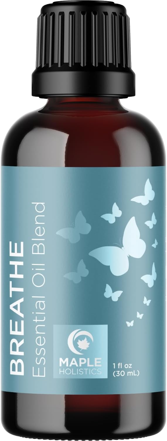 Breathe Essential Oil for Diffuser - Invigorating and Refreshing Breathe Essential Oil Blend with Eucalyptus Peppermint Tea Tree and Mint for Diffusers for Home and Shower Aromatherapy (1 Fl Oz)-Ruum Studio Home