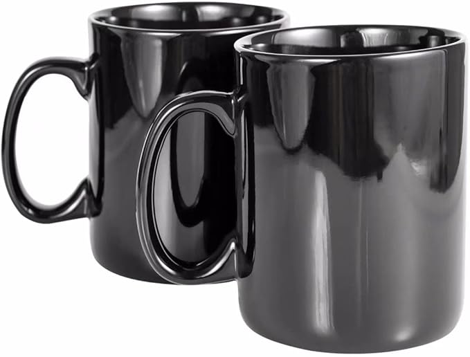 30oz Super Large Ceramic Coffee Mugs Large Handles Set of 2 (black)-Ruum Studio Home