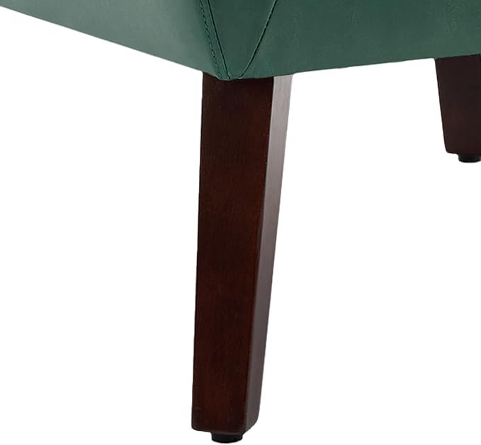 UIXE Faux Leather Accent Chair, Modern Arm Club Chair Upholstered Armchair for Living Room, Comfy Single Sofa Seats Button Tufted Reading Seating, Green-Ruum Studio Home