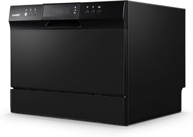 COMFEE’ Countertop Dishwasher, Energy Star Portable Dishwasher, 6 Place Settings & 8 Washing Programs, Speed, Baby-Care, ECO& Glass, Dish Washer for Dorm, RV& Apartment, Black-Ruum Studio Home