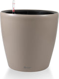 Dexceder 18x17 Self Watering Planter with Wheels Indoor Outdoor, Inner Pot Design, Thickened Large Floor Standing Flower Plant Pot with Water Level Indicator (Taupe Matte)-Ruum Studio Home