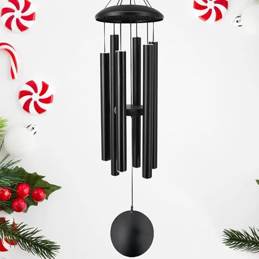 ASTARIN Outdoor Memorial Wind Chimes, 36 in with 6 Heavy Tubes, Deep Tone for Garden Hanging Decor, Sympathy Gifts. Black-Ruum Studio Home