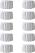Surmente 120 inch Round tablecloths -10 Pack White Round Table Cloths, Polyester Fabric Table Covers for Weddings, Banquets, or Restaurants-Ruum Studio Home