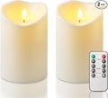 Homemory 4"x6" Outdoor Waterproof Flameless Candles with Timers and Remote Control, Battery Operated Candles, LED Plastic Candles, Ivory White, Set of 2-Ruum Studio Home