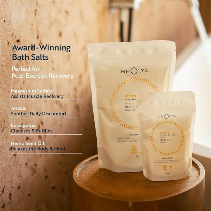 Epsom Salt Bath Salts - Natural Bath Soak for Muscle and Joint Recovery with Arnica, Frankincense and Eucalyptus Essential Oil - Great for Post Workout and Relaxation - 35 Ounce (1Kg)-Ruum Studio Home