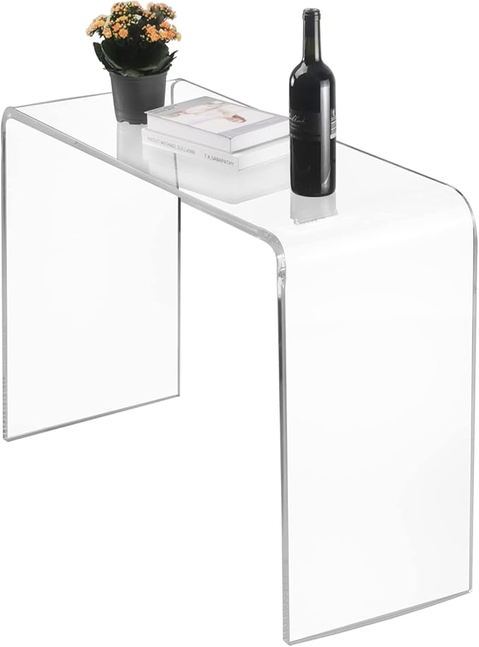 Acrylic Console Table, 37.5” L Thick Modern Entryway Table for Hallway, Living Room, Clear Acrylic Desk, 37.5” W x 29.25” H x 15.25” D, 220LBS Weight Capacity.-Ruum Studio Home
