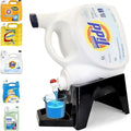 TidyFriend Laundry Detergent Dispenser with Tray & Strap, Laundry Soap Dispenser with Non-Slip Rubber Feet for Washing Room Organization, Easy Pour (Black)-Ruum Studio Home