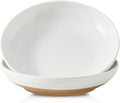 Pasta Bowls 32 OZ,Ceramic Salad Serving Bowls Set of 2,Large 8.7 inch Shallow Bowls Plates for Fruit,Noodle,Dinner,Soup Bowls for Christmas Gift,Dishwasher & Microwave Safe,White-Ruum Studio Home