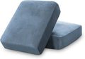 PrinceDeco Velvet Stretch Couch Cushion Cover Soft Cushion Slipcover for Chair Loveseat Sofa Furniture Protector Seat Cushion Sofa Cover (Each Width Up to 29.5", Stone Blue)-Ruum Studio Home