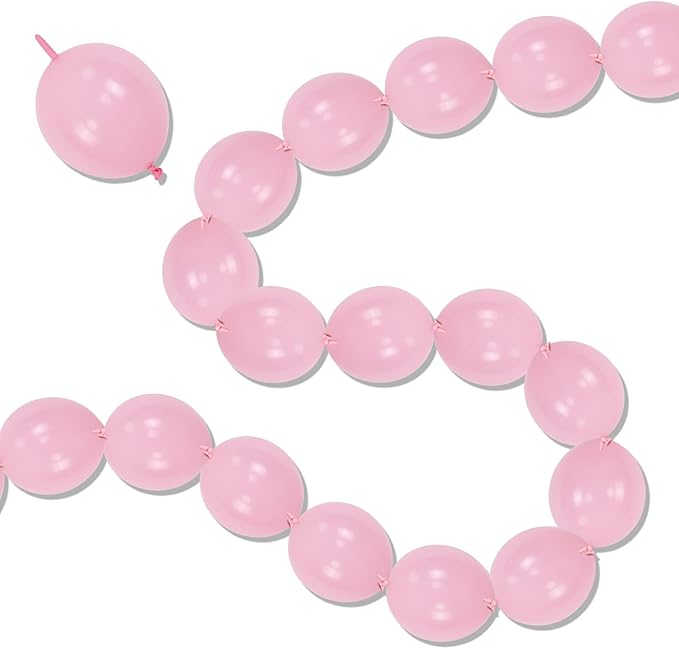 Pastel Pink Linking Balloons, 100PCS 6 Inch Small Baby Pink Link Balloons for Making Balloon Wall Heart Arch, Quick Linked Balloon for Girls Wedding Birthday Baby Shower Valentine's Party Decorations-Ruum Studio Home