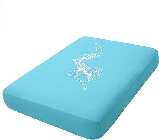 hyha Waterproof Couch Cushion Covers, Stretch Sofa Couch Seat Slipcover for Dog Washable, Non-Slip Waterproof Outdoor Cushion Covers for Patio Furniture Replacement (1 Piece for Medium, Peacock Blue)-Ruum Studio Home