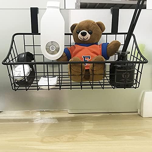 Wire Storage Basket No Drilling Wall Hanging Baskets with Adhesive for Kitchen, Bathroom, Bedroom Storage 2 Pack Black-Ruum Studio Home