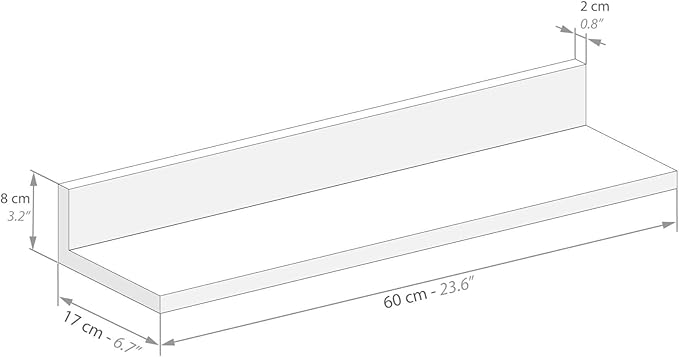 Mobili Fiver, Set of 2 Rachele Shelves, 23.62 in, Ashwood Black, Melamine-Finished, Wall Mounted Shelves for Bedroom, Corridor, Kitchen, Entrance, Living Room, Office, Italian Furniture-Ruum Studio Home