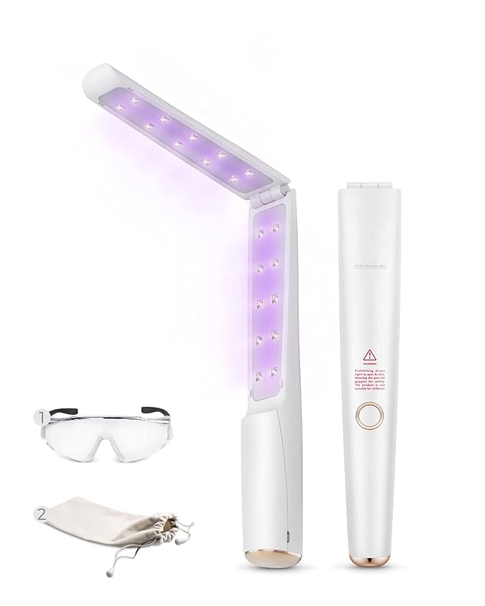 UV Light Sanitizer Wand, Portable UVC Light Disinfector Lamp Chargable Foldable UV Wand for Home Hotel Travel with 20 UV-C LED Beads-Ruum Studio Home