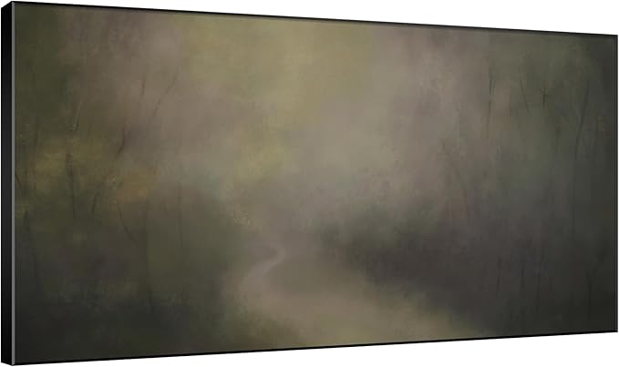 SIGNWIN 36"x60" Extra Large Framed Wall Art Muted Forest Path Soft Misty Woodland Scene Illustration for Home Living Room Bedroom Decor (Frame Assembly Required)-Ruum Studio Home