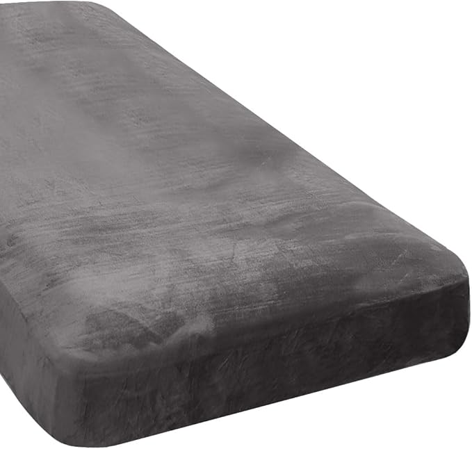 H.VERSAILTEX Velvet Stretch Individual Chaise Cover Sectional Couch Covers for L Shaped Sofa Both Left/Right Furniture Protector Seat Cushion Sofa Cover (1 Piece Chaise Cover, Grey)-Ruum Studio Home