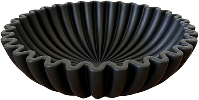 OAKOA Concrete Black Decorative Bowl for Home Decor - Black Bowl Decor - Modern Coffee Table Key Bowl for Entryway Table-Ruum Studio Home
