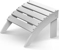 GREENVINES Adirondack-Ottoman | HDPE Plastic | Outdoor Footrest | All Weather | Foot Rest | Foot Stool | White | for Adirondack Chair | for Patio Backyard Pool-Ruum Studio Home