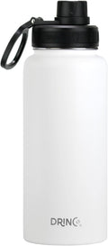 DRINCO Stainless Steel Water Bottle Spout Lid Vacuum Insulated Double Wall Water Bottle Wide Mouth (40oz 32oz 22oz 18oz 14oz) Leak Proof Keeps Cold or Hot (32 oz, 32oz Artic White)-Ruum Studio Home