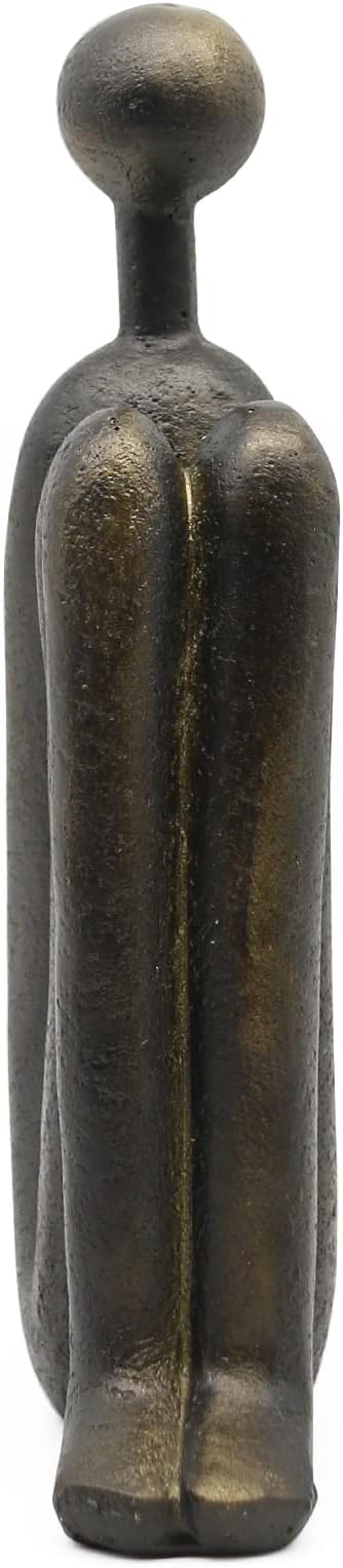 Lukitas Thinker Decorative Bookends, Non-Slip Book Holder, Book Ends for Shelves Living Room Office Home Decor, Resin, 1Pair/2Piece 9''-Ruum Studio Home