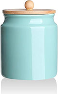 Sweejar Ceramic Kitchen Canisters, 28 FLOZ Porcelain Food Storage Jar with Airtight Seal Wooden Lid, Home Container Serving for Coffee Beans, Tea-leave, Sugar, Salt, Tool Bucket (Turquoise)-Ruum Studio Home