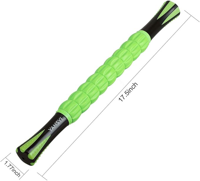 Yansyi Muscle Roller Stick for Athletes - Body Massage Roller Stick - Release Myofascial Trigger Points Reduce Muscle Soreness Tightness Leg Cramps & Back Pain for Physical Therapy & Recovery (Green)-Ruum Studio Home