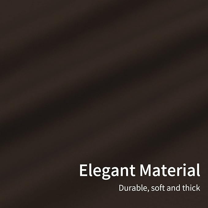 Easy-Going Blackout Curtains for Bedroom, Solid Thermal Insulated Grommet and Noise Reduction Window Drapes, Room Darkening Curtains for Living Room, 2 Panels(46x84 in, Dark Brown)-Ruum Studio Home