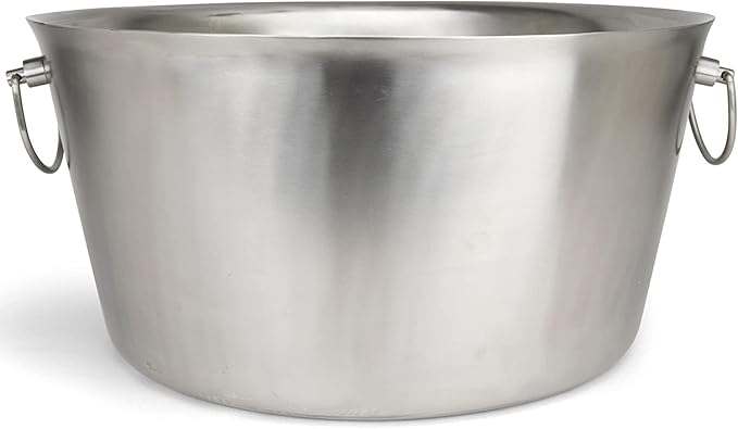Stainless Steel Insulated Beverage Tub - Real Deal Steel, Large 6 Gallon Round Double Walled Party Tub, Drink Bucket for Parties, Ice Cooler for Wine Beer-Ruum Studio Home