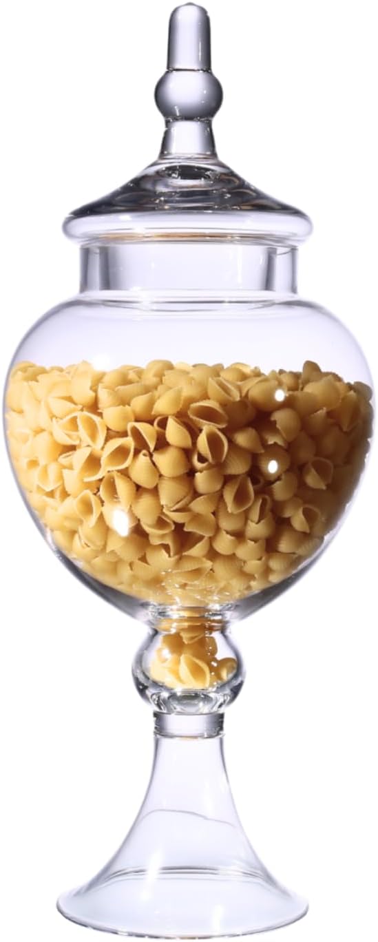 Large Glass Apothecary Jars with Lid, Clear Candy Jar for Candy Buffet, Fancy Decorative Glass Jar for Party, Wedding and Display, Tall Glass Candy Containers (Height: 16.5", Diameter: 6.5")-Ruum Studio Home
