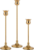 Taper Candle Holder Tall Vintage Metal Candlestick Holders Candle Stick Candelabra for Halloween Thanksgiving Christmas Holiday Wedding (Gold, 1 Set (3 pcs))-Ruum Studio Home