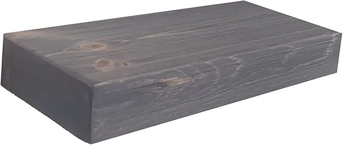 joelsantiques 18 Inch Wooden Floating Shelves for Wall - 18x6x2 in - Made of Natural Wood - Short Heavy Duty Rustic Wall Shelves for Bedroom - Perfect for Bathroom, Kitchen - Grey-Ruum Studio Home