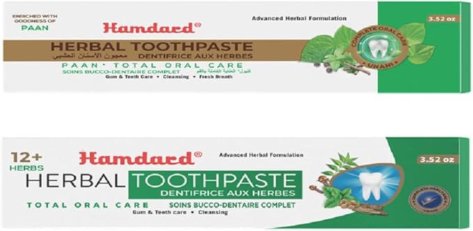 Hamdard Miswak Herbal & Paan Total Oral Care Toothpaste – 200g Each | Herbal Ayurvedic Toothpaste with Paan Flavor | Fluoride-Free | Gum Care, Fresh Breath & Natural Oral Hygiene-Ruum Studio Home
