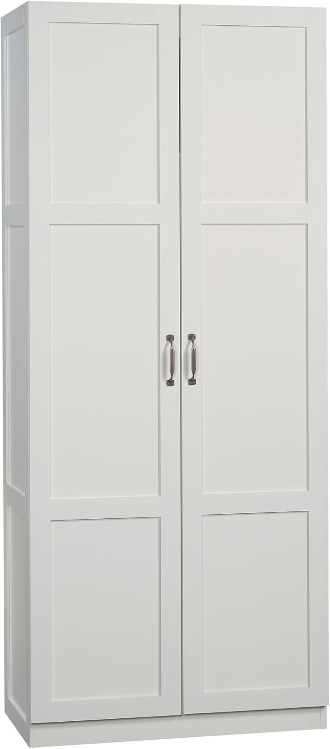 Sauder Select Storage Cabinet/ Pantry cabinets, White finish-Ruum Studio Home