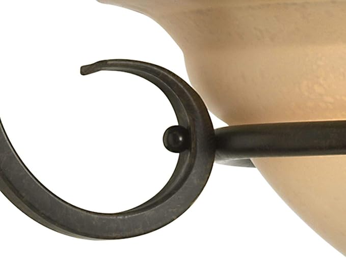 Progress Lighting 3-Light Tea Stained Glass Transitional Inverted Pendant Light, Torino Collection, Indoor, P3847-77, Forged Bronze-Ruum Studio Home