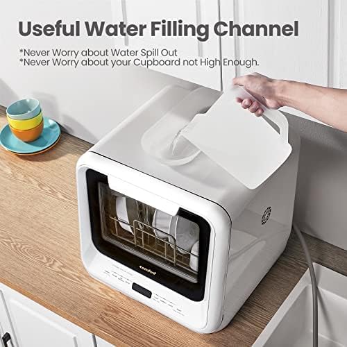 COMFEE' Portable Mini Dishwasher Countertop with 5L Built-in Water Tank for Apartments& RVs, No Hookup Needed, 6 Programs, 360° Dual Spray, 162℉ High-Temp& Air-Dry Function-Ruum Studio Home