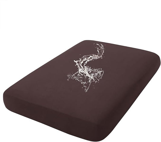 hyha Waterproof Couch Cushion Covers, Stretch Sofa Couch Seat Slipcover for Dog Washable, Non-Slip Waterproof Outdoor Cushion Covers for Patio Furniture Replacement (1 Piece for Medium, Chocolate)-Ruum Studio Home