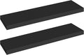 HOOBRO Floating Shelves for Wall, Wall Mounted Shelf Set of 2, 31.5" Hanging Shelf with Invisible Brackets, for Wall in Bathroom, Bedroom, Toilet, Kitchen, Living Room, Office, Black BK80BJP201-Ruum Studio Home